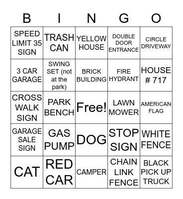 Running Bingo Card