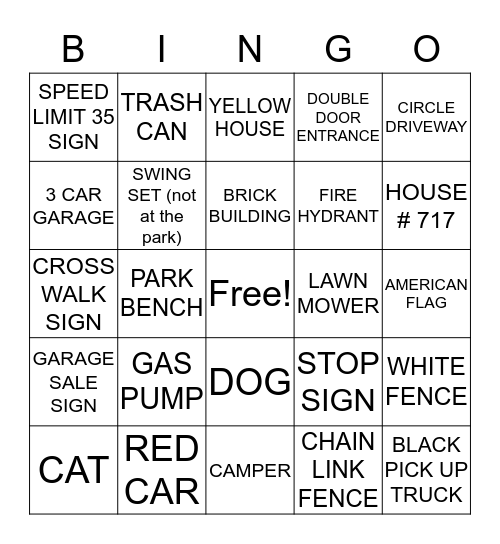 Running Bingo Card