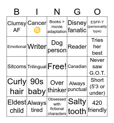 bellafarella's bingo Card