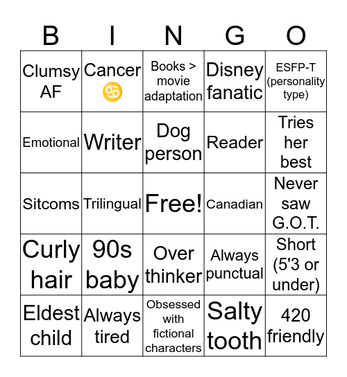 bellafarella's bingo Card