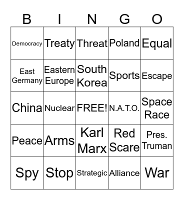 Cold War Bingo Card