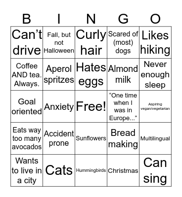 Anna Bingo Card