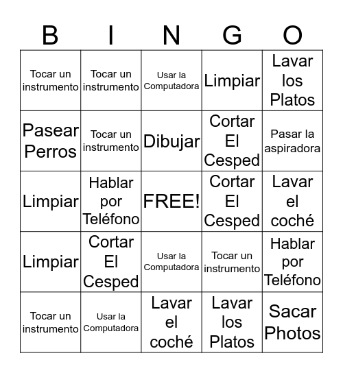 Acciones  Bingo Card