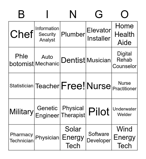career-bingo-card
