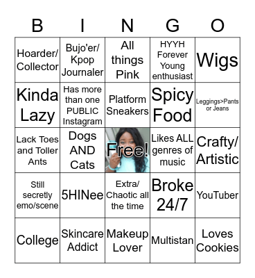 Chelsea Chameleon Bingo Card