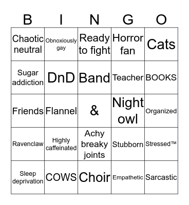 SCREECH QUEEN Bingo Card