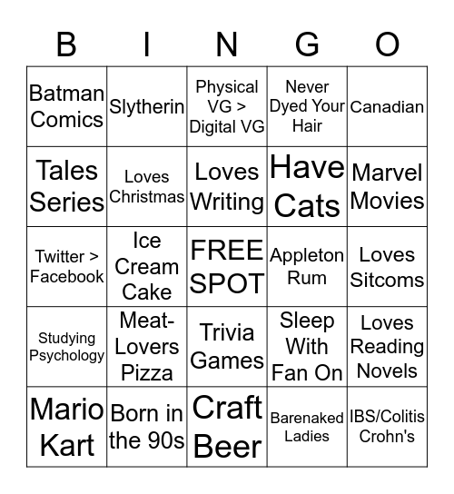 How Much Do You Have In Common with JMB Bingo Card