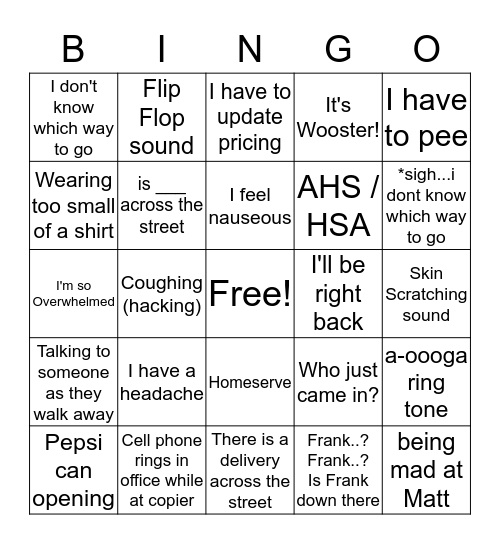 Lisa Bingo Card