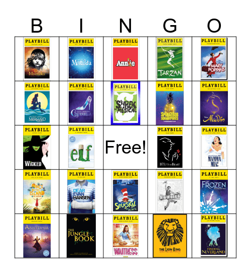 Theatre Bingo! Bingo Card