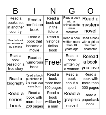 Library Bingo Card