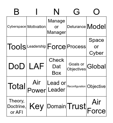SOS Bingo Card