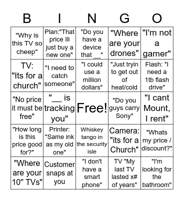 CE Bingo Card