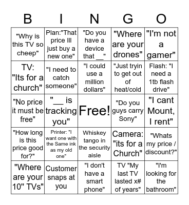 CE Bingo Card