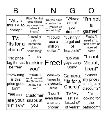 CE Bingo Card