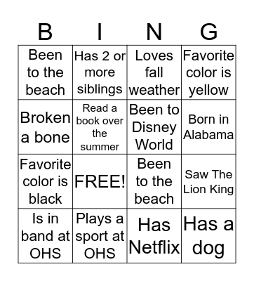 Bingo Card