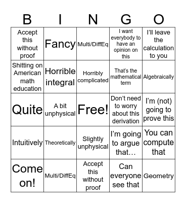 Arya Roy Bingo Card