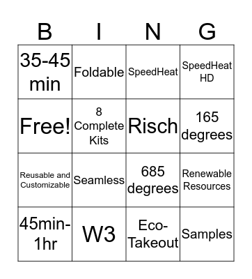 W3 Sales Bingo Card