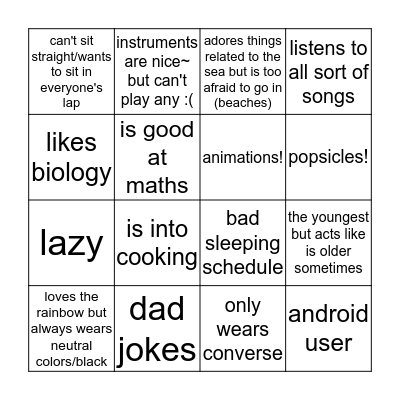 fen Bingo Card
