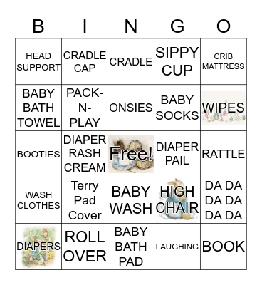 BABY SHOWER Bingo Card