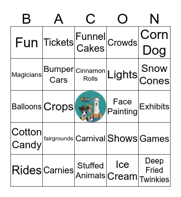 OC Fair Bingo Card