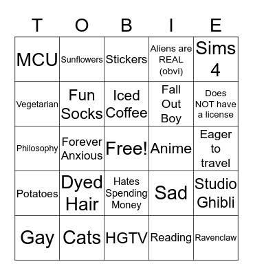 How similar are you to Bingo Card