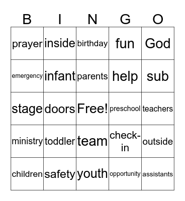 August Team Ministry Meeting Bingo Card