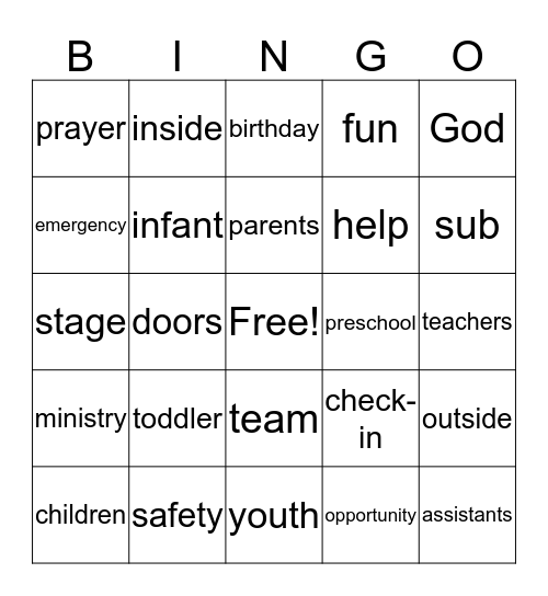 August Team Ministry Meeting Bingo Card
