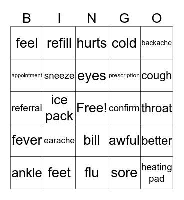 health BINGO Card