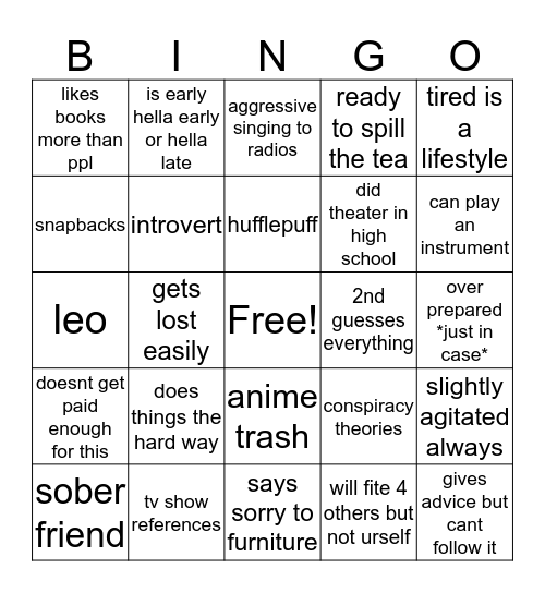 Allura Bingo Card