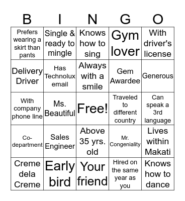 Human Bingo Card