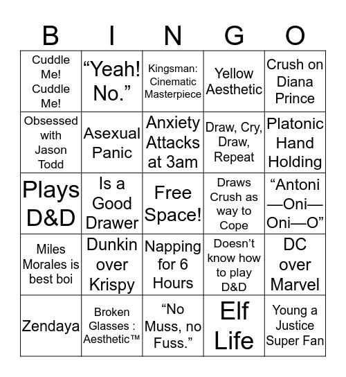 Sammy’s Bingo Thinger Bingo Card