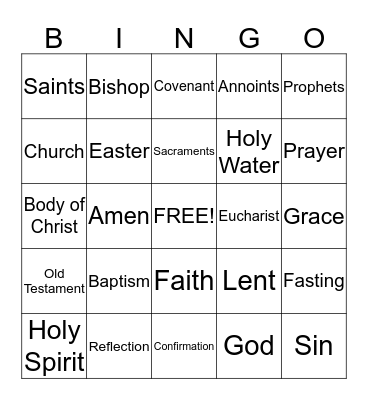 Chapter 13 Bingo Card