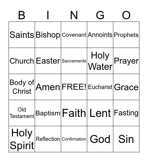 Chapter 13 Bingo Card