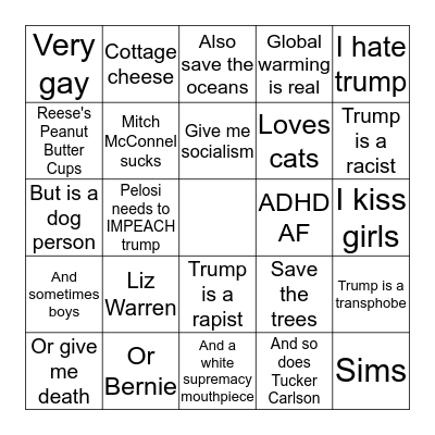 Amelia Bingo Card