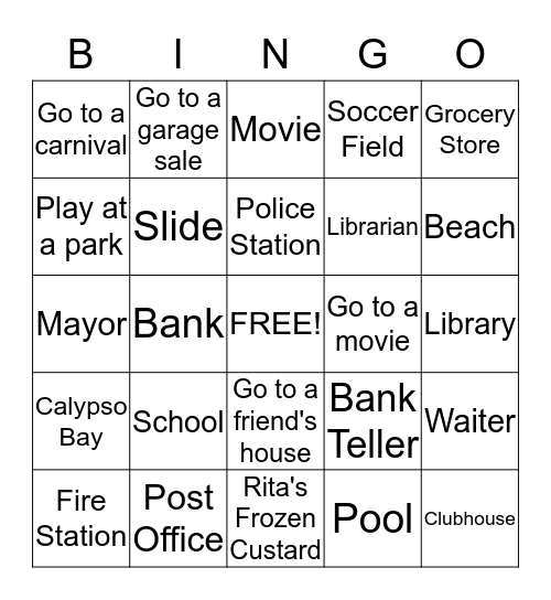 Our Community Bingo Card