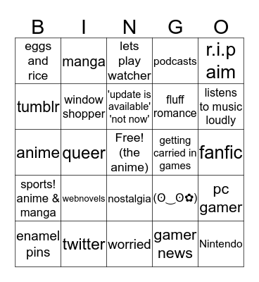 How similar are you to me Bingo Card