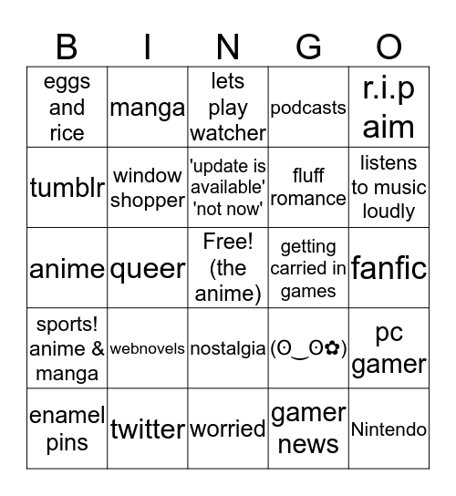 How similar are you to me Bingo Card