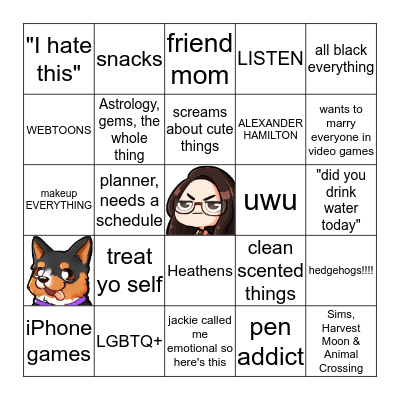 How similar are you to Bingo Card