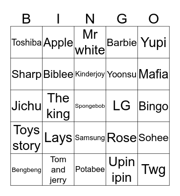 Lili's Bingo Card