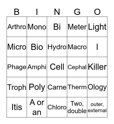 The Language of Science Bingo Card