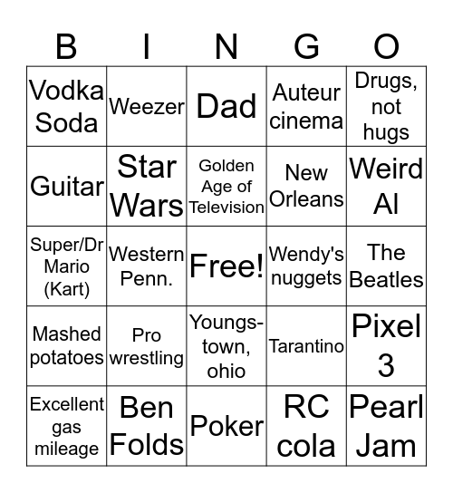 Do you know me?  Bingo Card