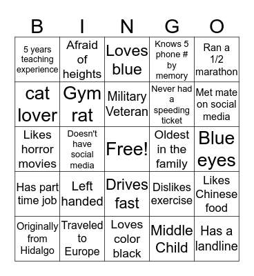 Hidalgo ISD - BINGO Card