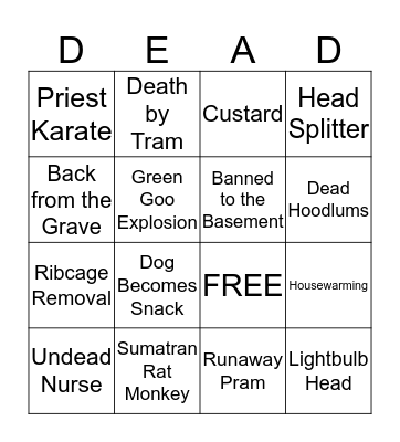 DEAD ALIVE BINGO Card