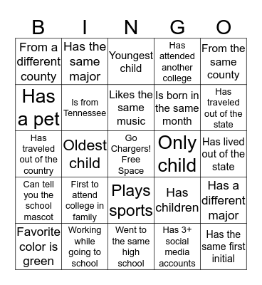 Columbia State Community College  Bingo Card