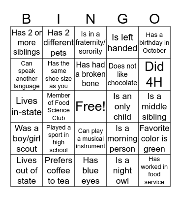 FST Mentor Retreat Bingo Card