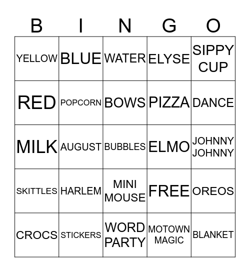 HARLEM'S BIRTHDAY BINGO Card