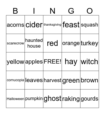 FALL BINGO Card