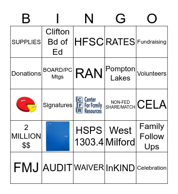 $$ THE 2 MILLION $$ CFR InKIND BINGO $$ Bingo Card