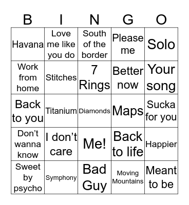 2000s Bingo Card