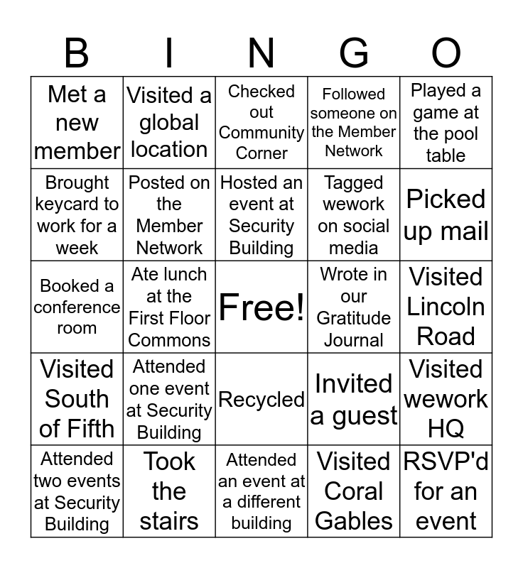 SECURITY BUILDING BINGO Card